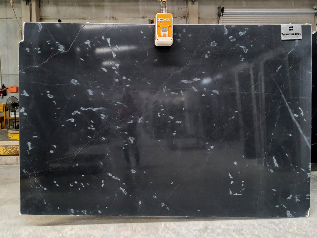 Black Marble with gray speckles slab.