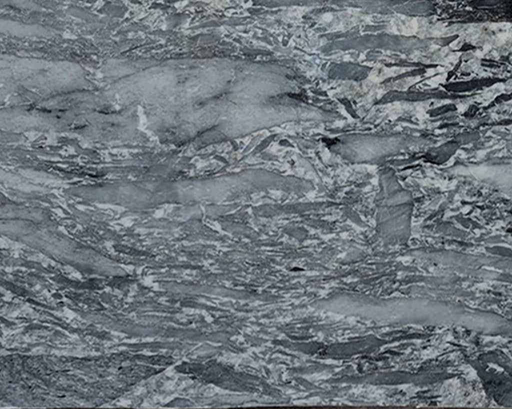 Gray Stone marble with white accents.