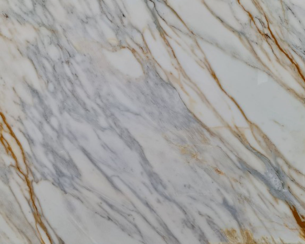 White Marble with blue and gold veining