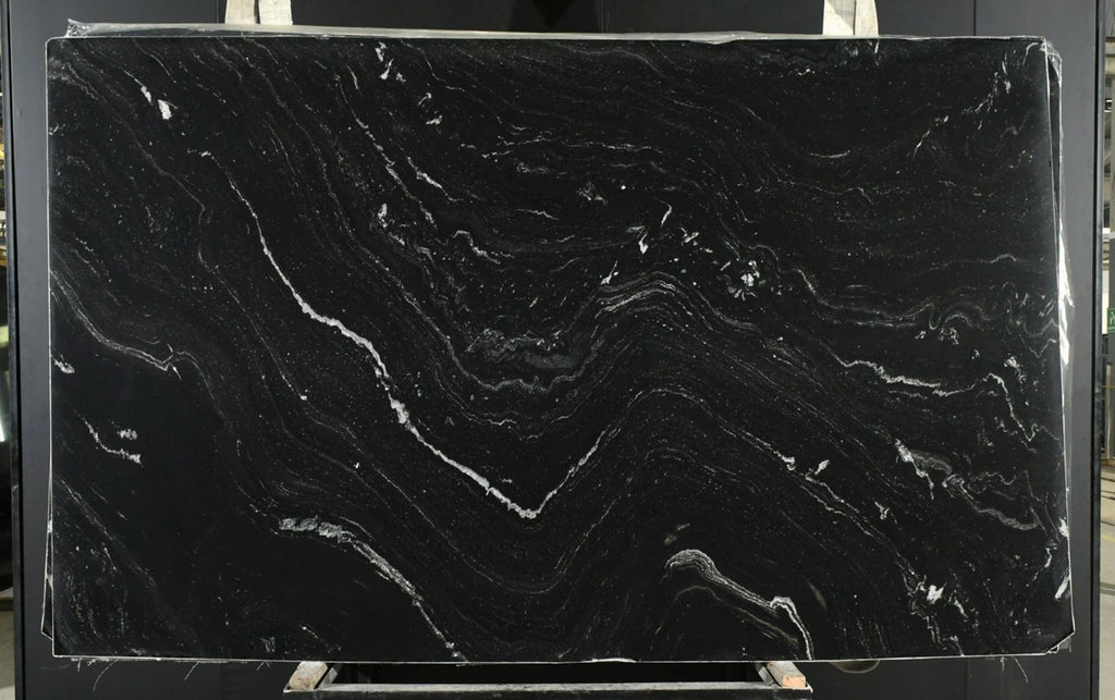 Black Granite with white veining slab
