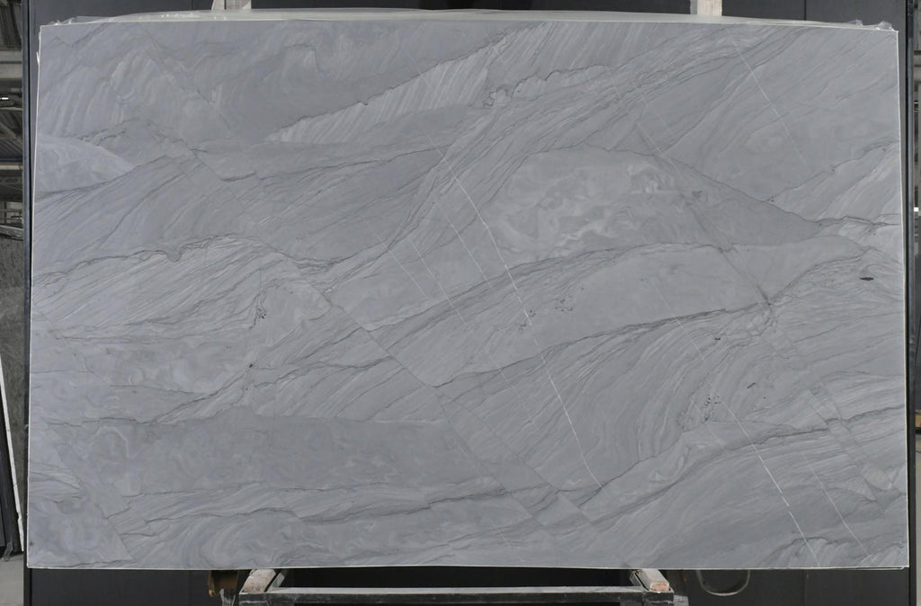 gray quartzite with wavy pattern slab