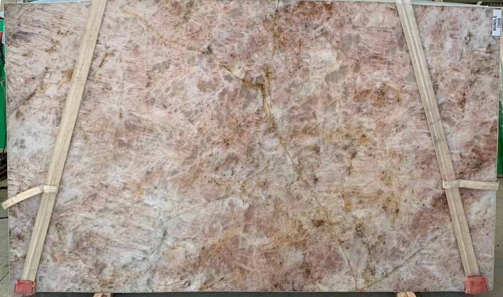 Blush quartzite with red veining slab