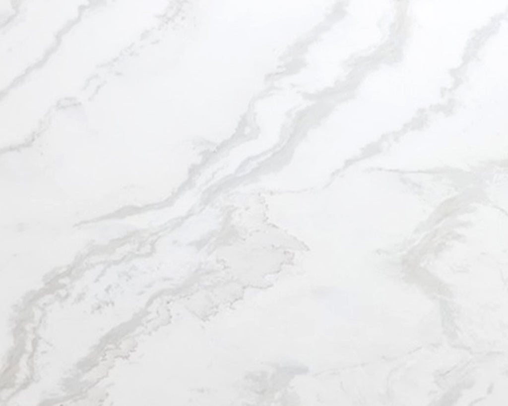 White marble with light grey veining.