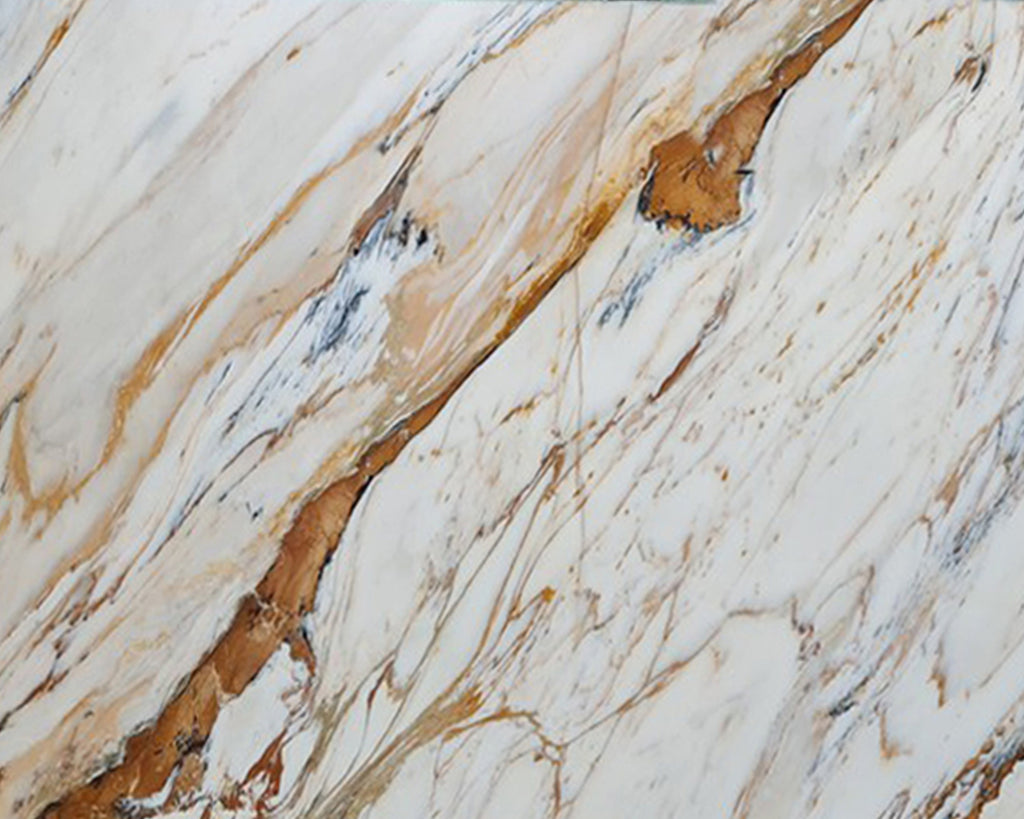 gold and white calcatta marble