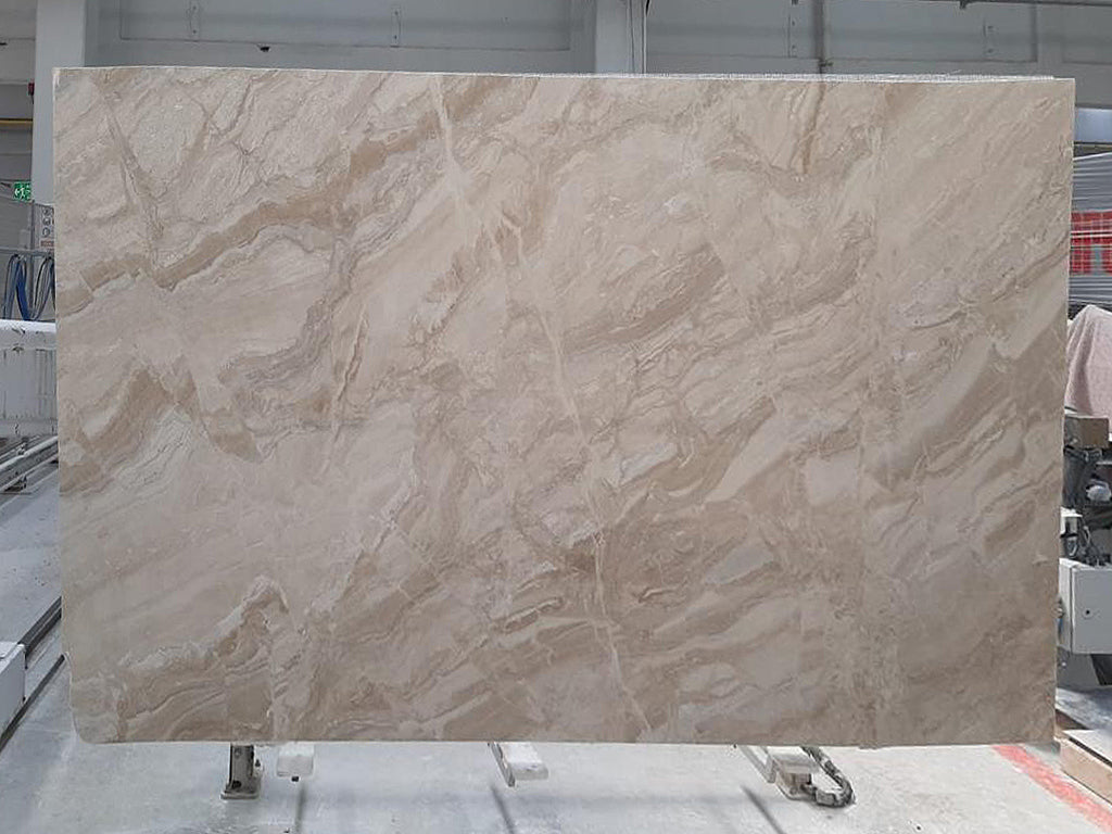 beige stone with brown veining slab