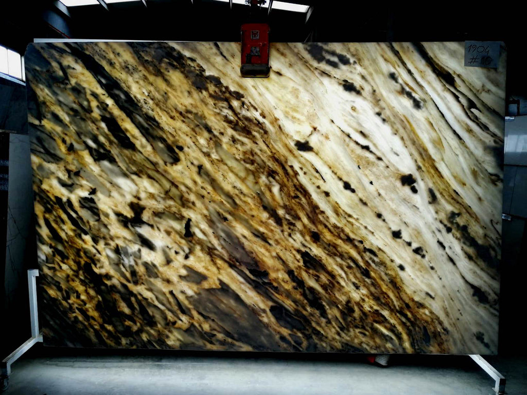 White and gray marble with veining slab back lit