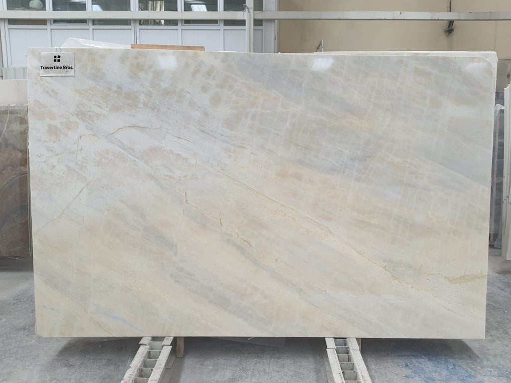 Marble slab with yellow, cream & beige tones