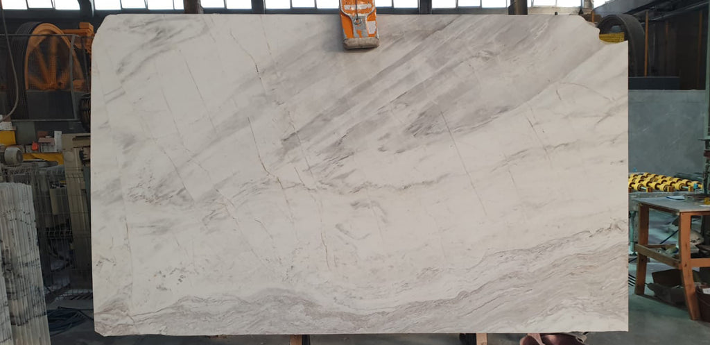 Warm gray marble with veining slab