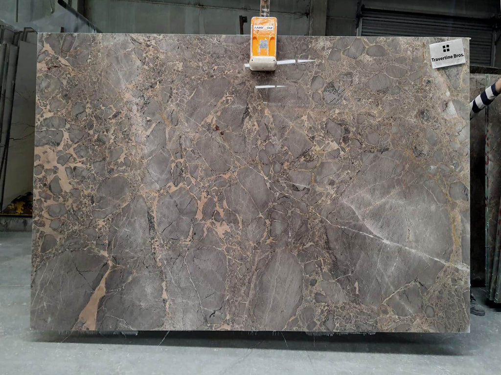 Gray marble with gold veining slab