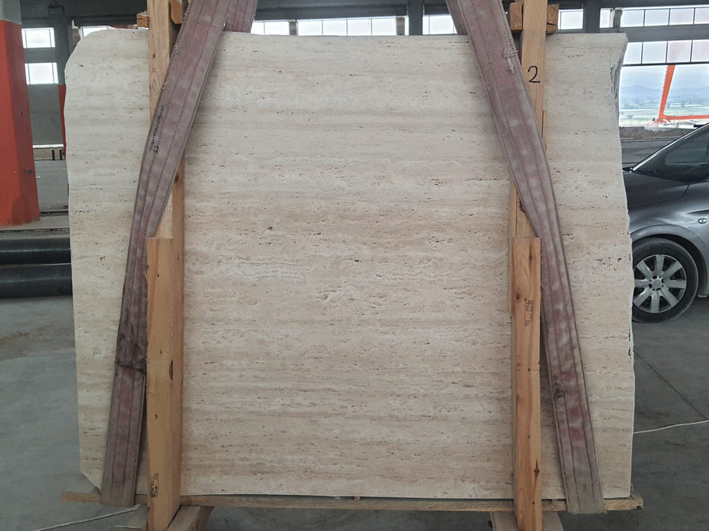 Cream travertine slab