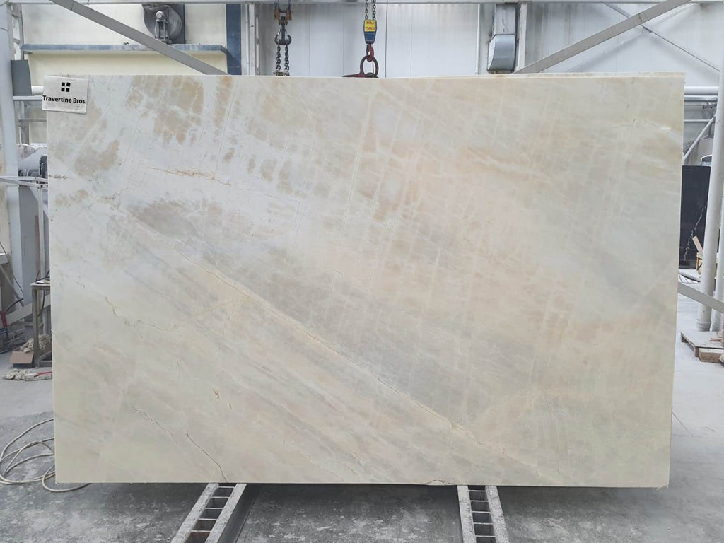 Marble slab with yellow, cream & beige tones