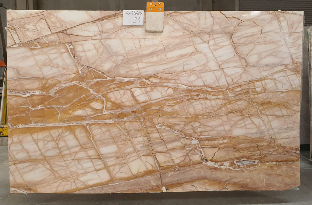 Cream stone with Beige Veining slab