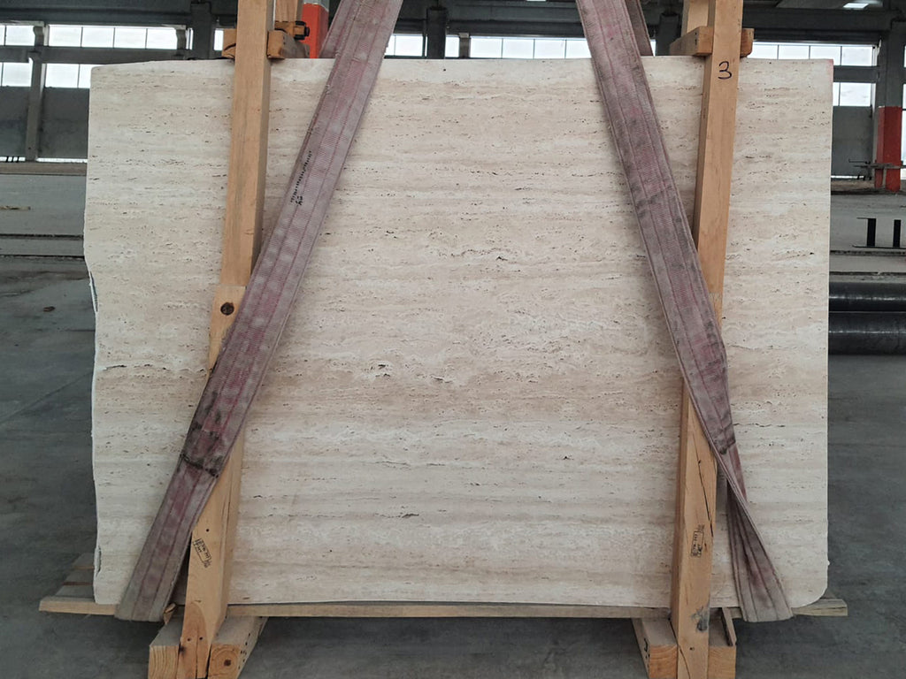 Cream travertine slab