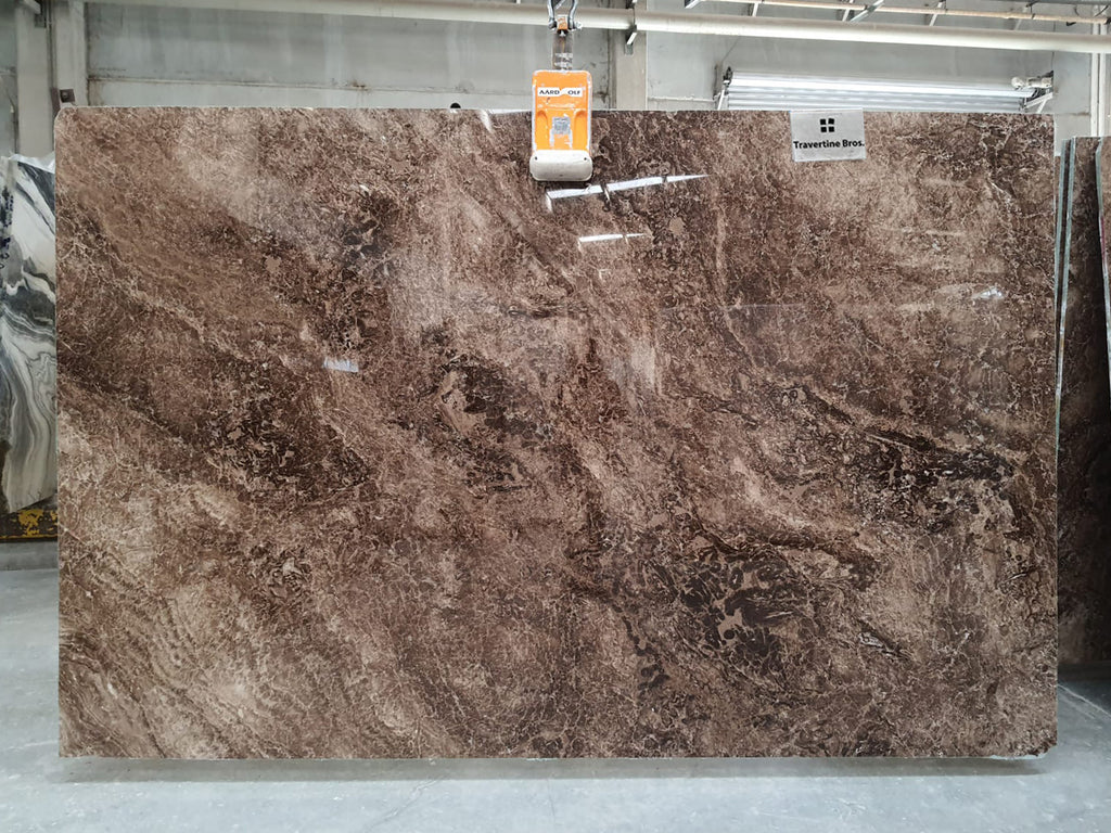 Brown Marble with brown veining slab