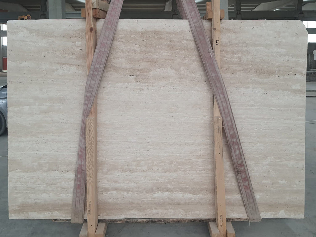 Cream travertine slab