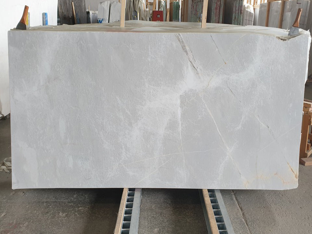 Gray marble with white veining slab