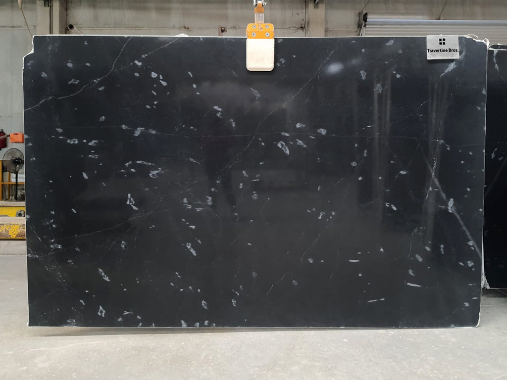 Black Marble with gray speckles slab.