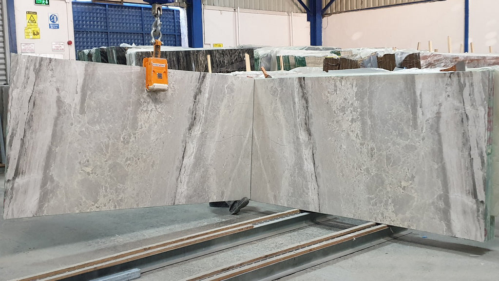 Gray Marble Slab Book Matched