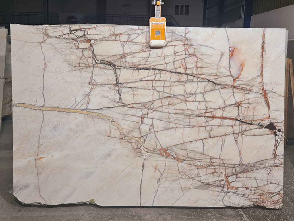 Beige Marble with cracking veining Slab