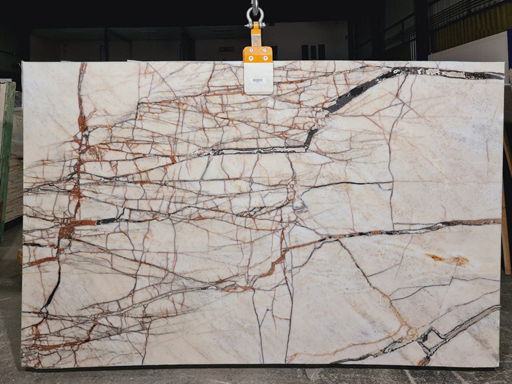 Beige Marble with cracking veining Slab