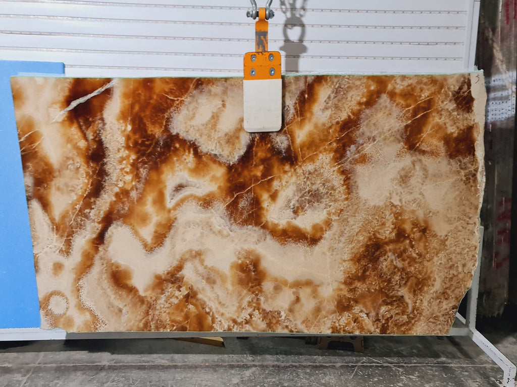 Coca cola textured onyx slab