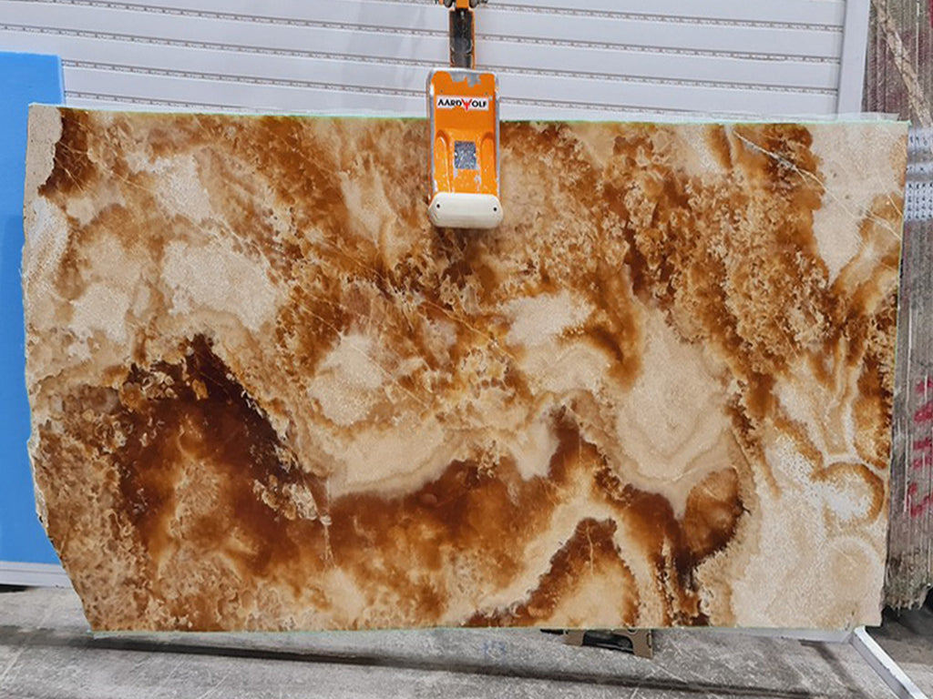 Coca cola textured onyx slab
