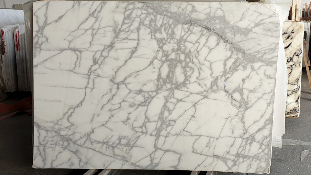 White Marble with gray veining slab
