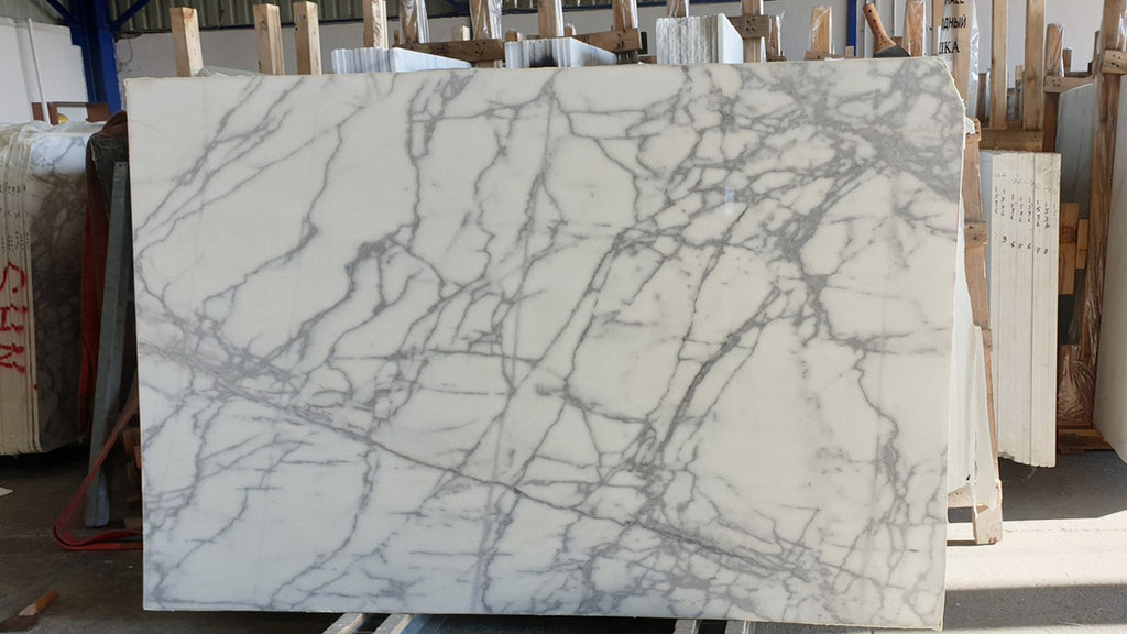 White Marble with gray veining slab