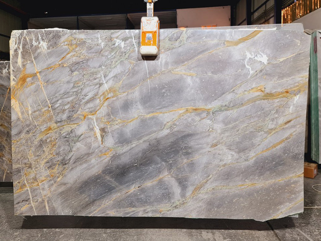 Gray Stone with gold veining slab