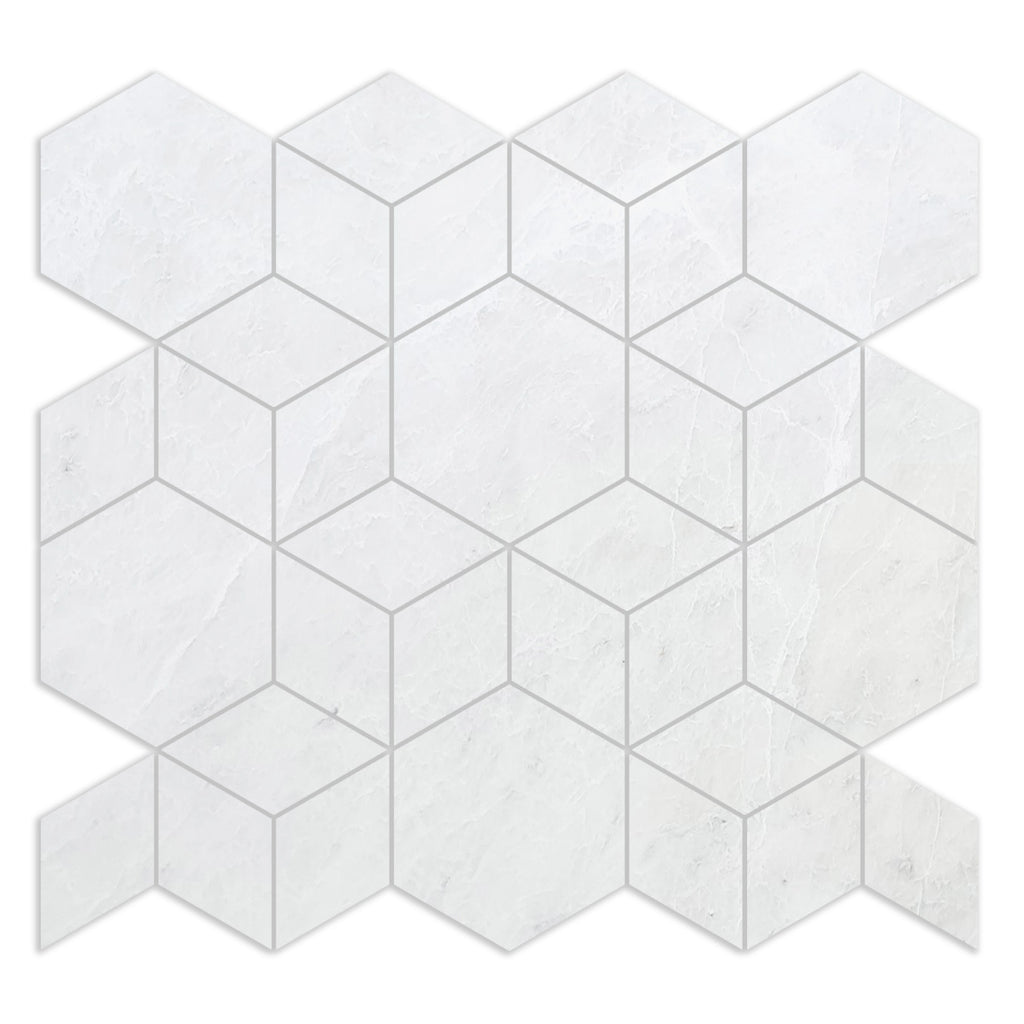 Mosaic with diamonds and hexagon shapes