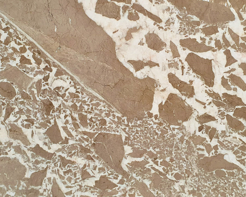 Beige & White Marble Slab