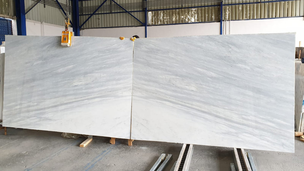 gray white marble book matched