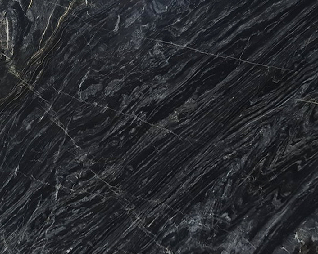 Black Marble with gray veining.