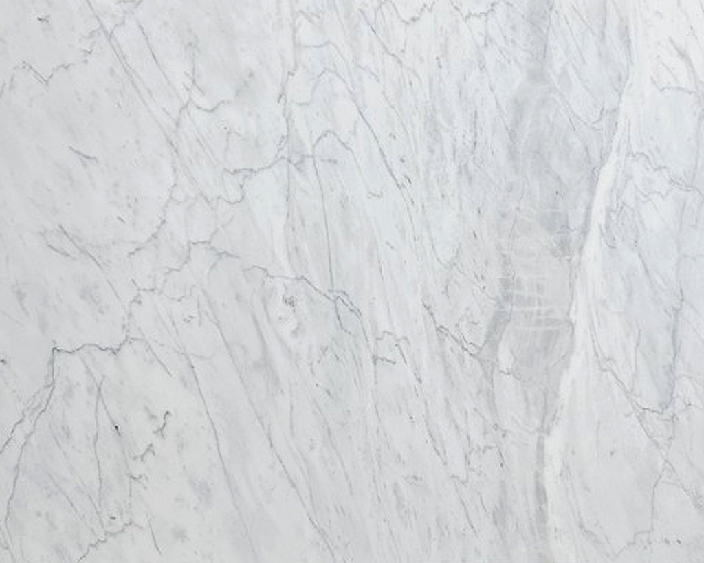 White marble with gray veining.