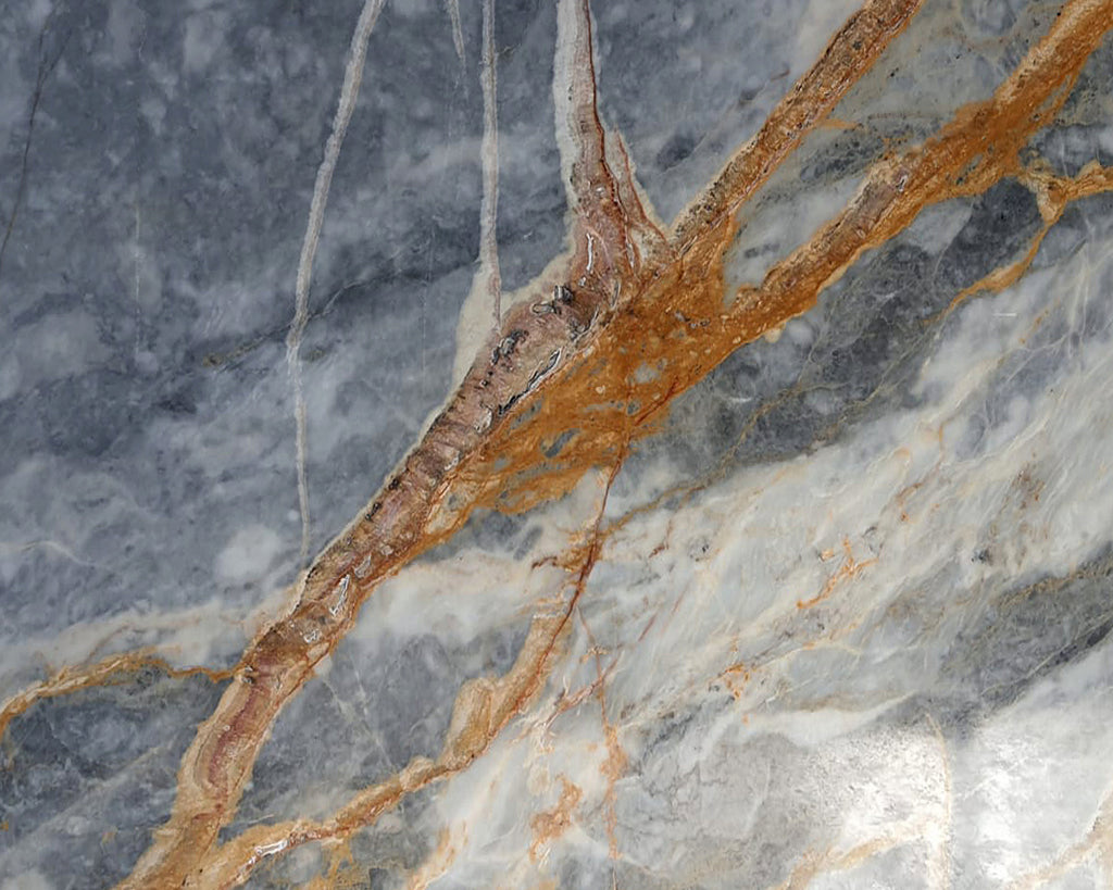 Blue Marble with orange veining