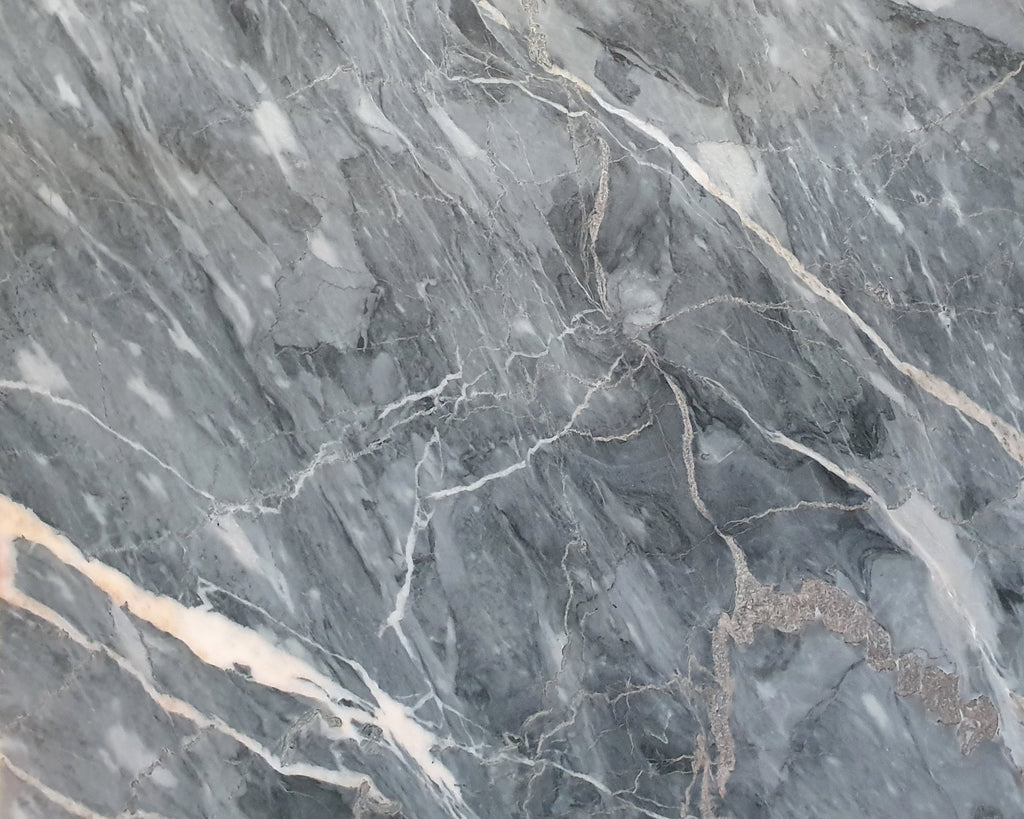 Gray marble with white & gold veining