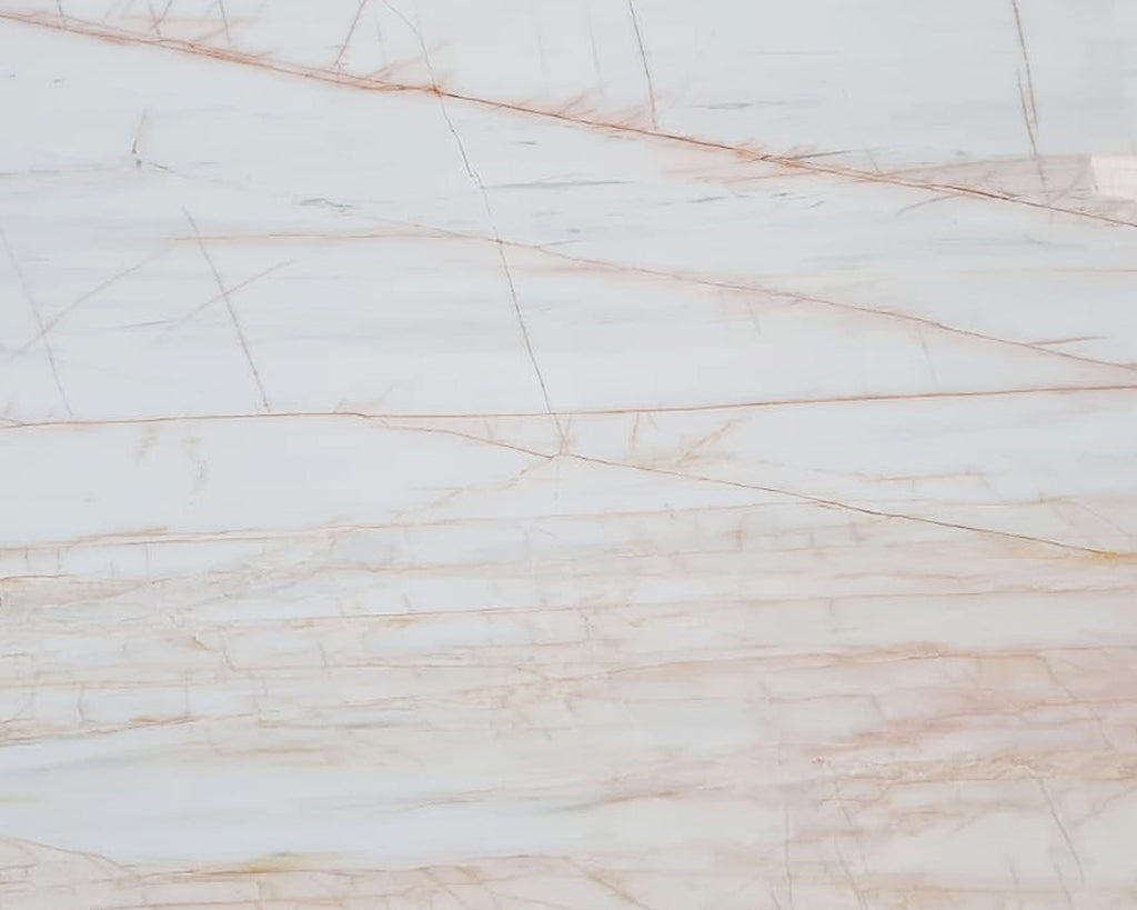 White marble with blush veining