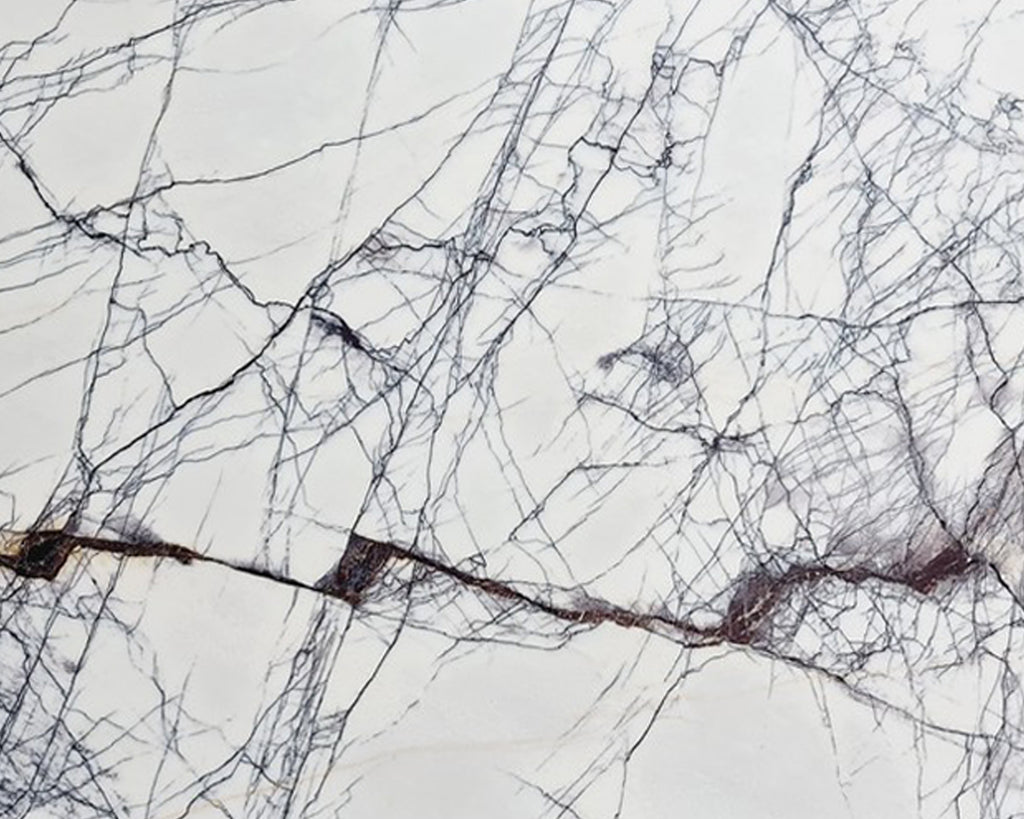 White marble with purple veining