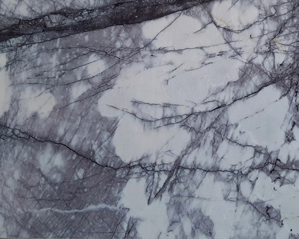 White & gray marble with purple veining