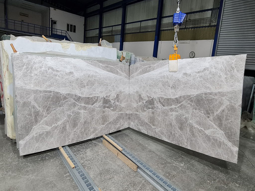 Gray Marble with white veining slab