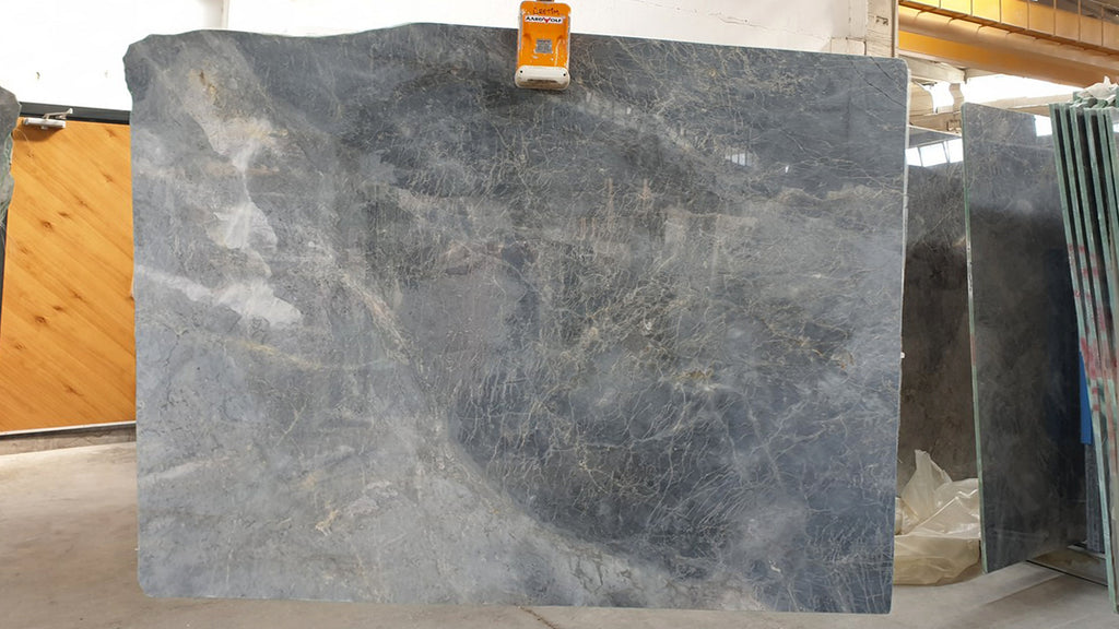 gray marble with light white veining slab