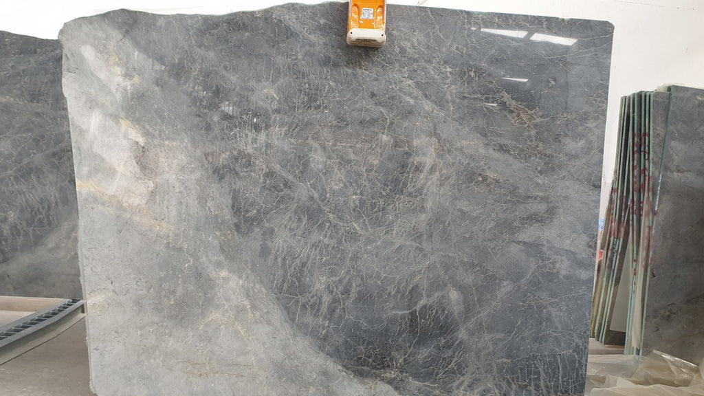 gray marble with light white veining slab