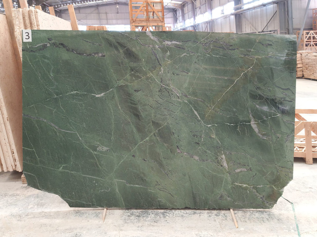 Green Marble with veining slab