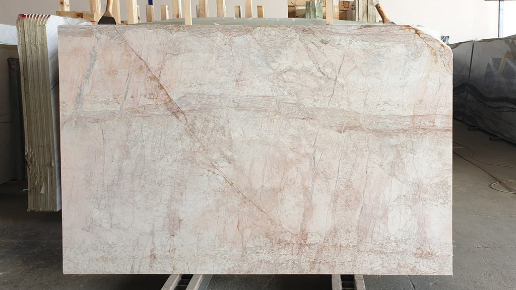Pink marble with veining slab