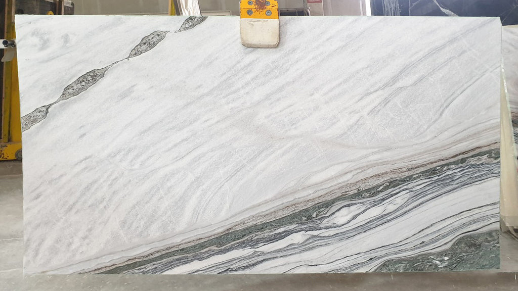 Cream stone with  gray veining slab
