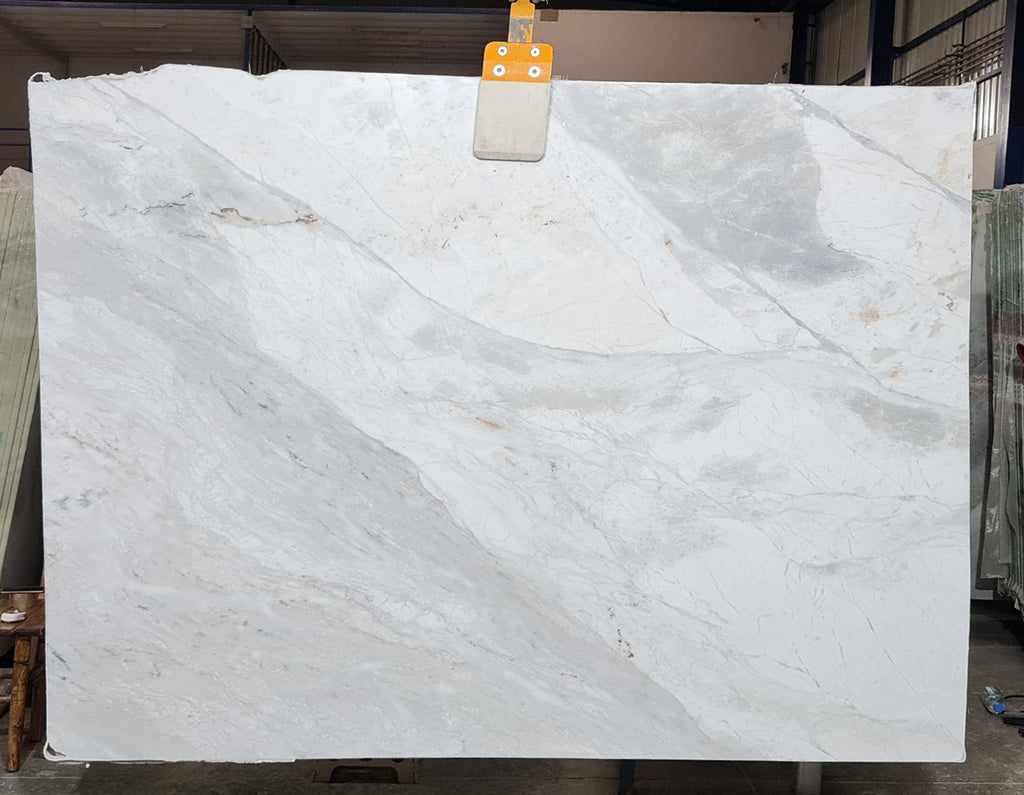 Marble with white and gray veining slab