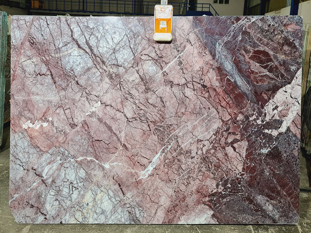 Purple marble with gray & pink veining slab