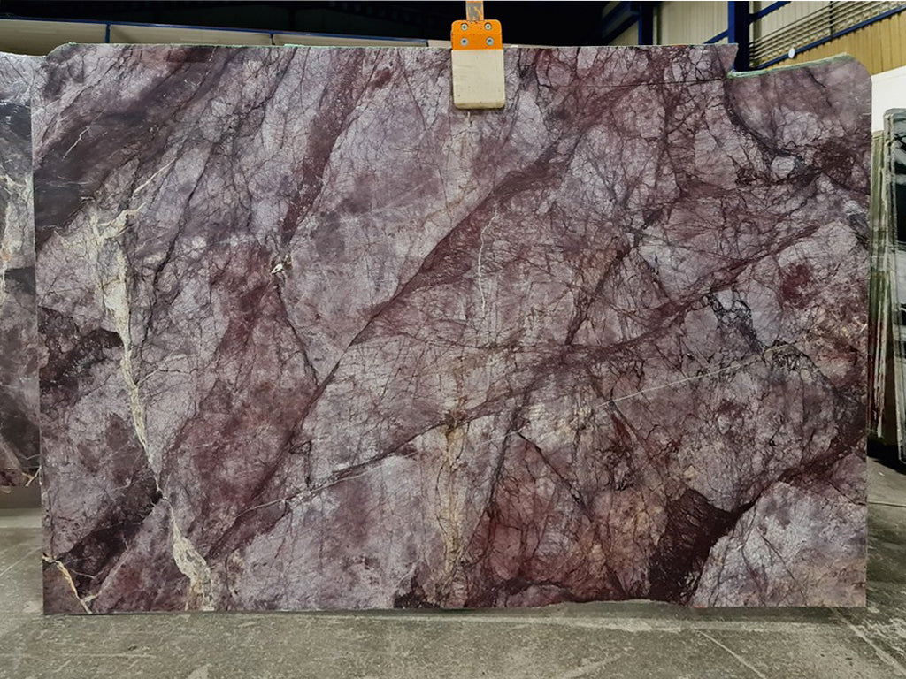 Purple marble with gray & pink veining slab