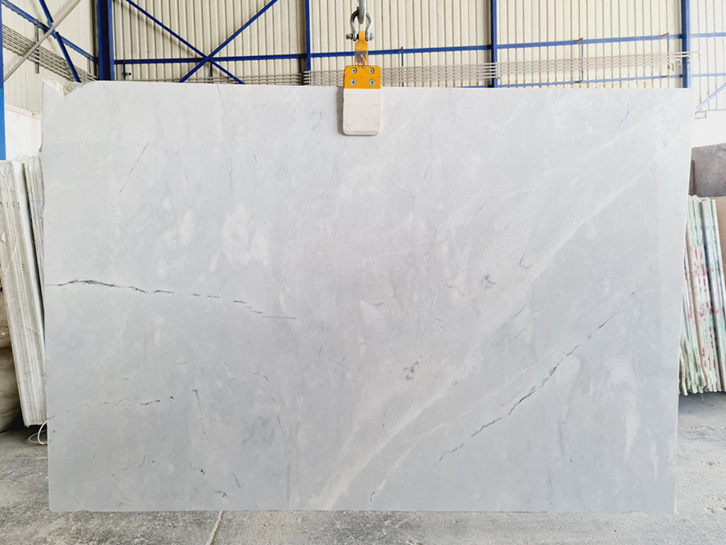 Gray marble with white veining slab