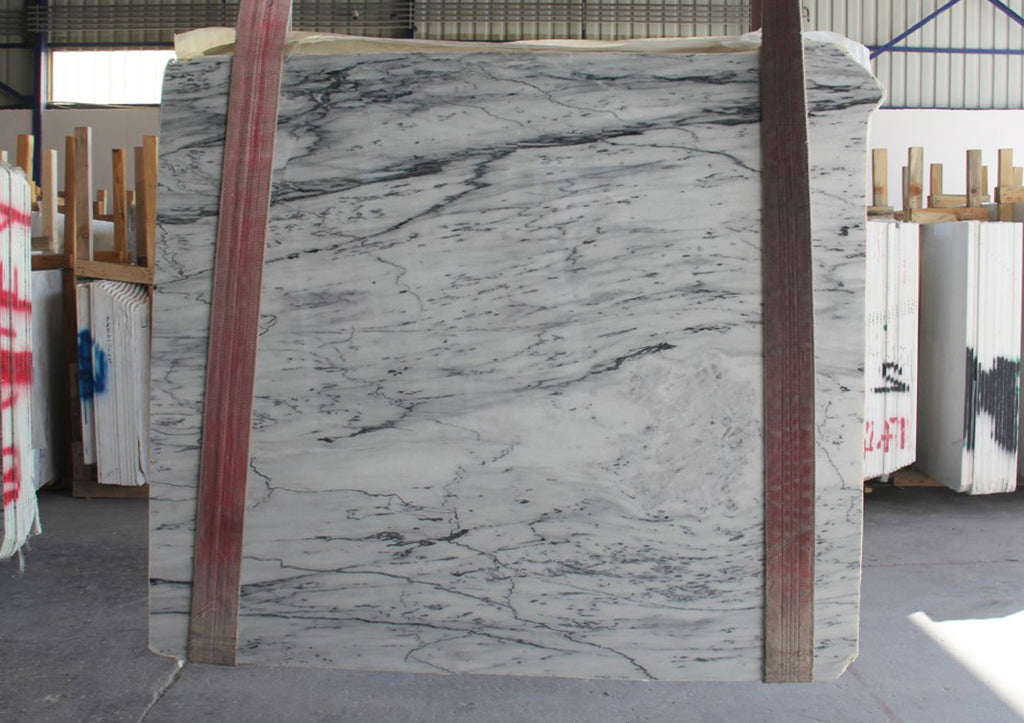 White Marble with black veining slab